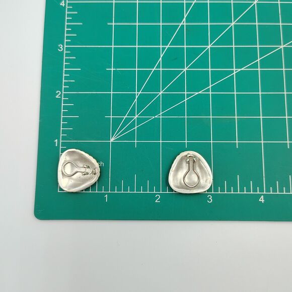 Vintage Jane Bohan Sterling Silver 925 18K Gold Clip On Modernist Earrings Rare - Picture 12 of 13